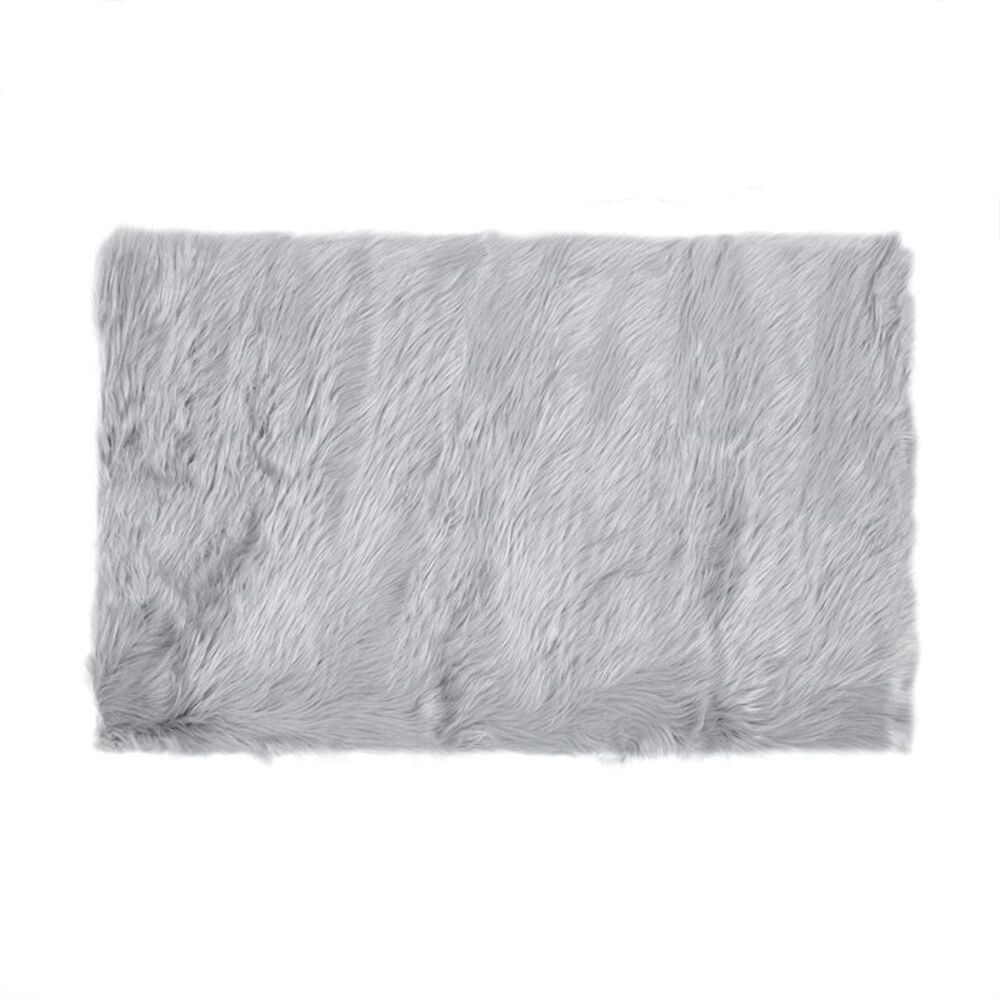 Soft Faux Fur Rug Indoor Fluffy Area Rugs Rectangle Floor Mat 2 x 3ft Gray